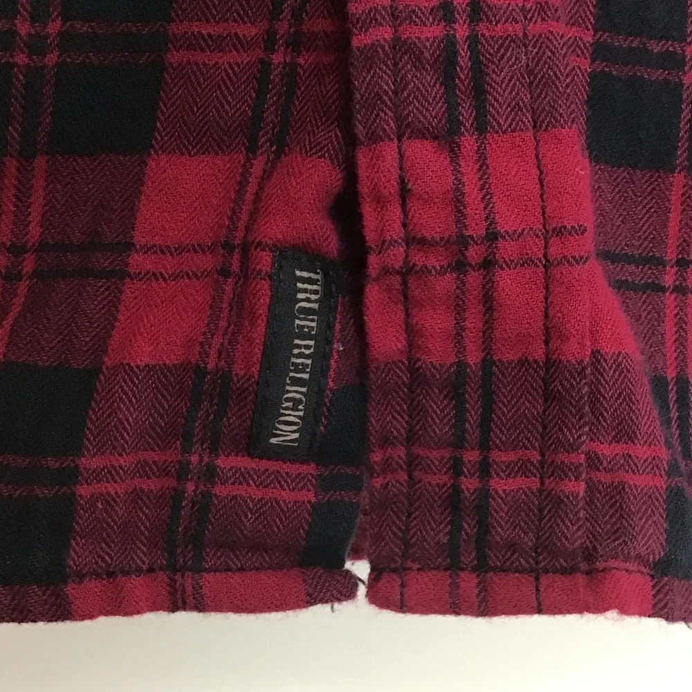 True Religion mens long sleeve button up casual shirt medium